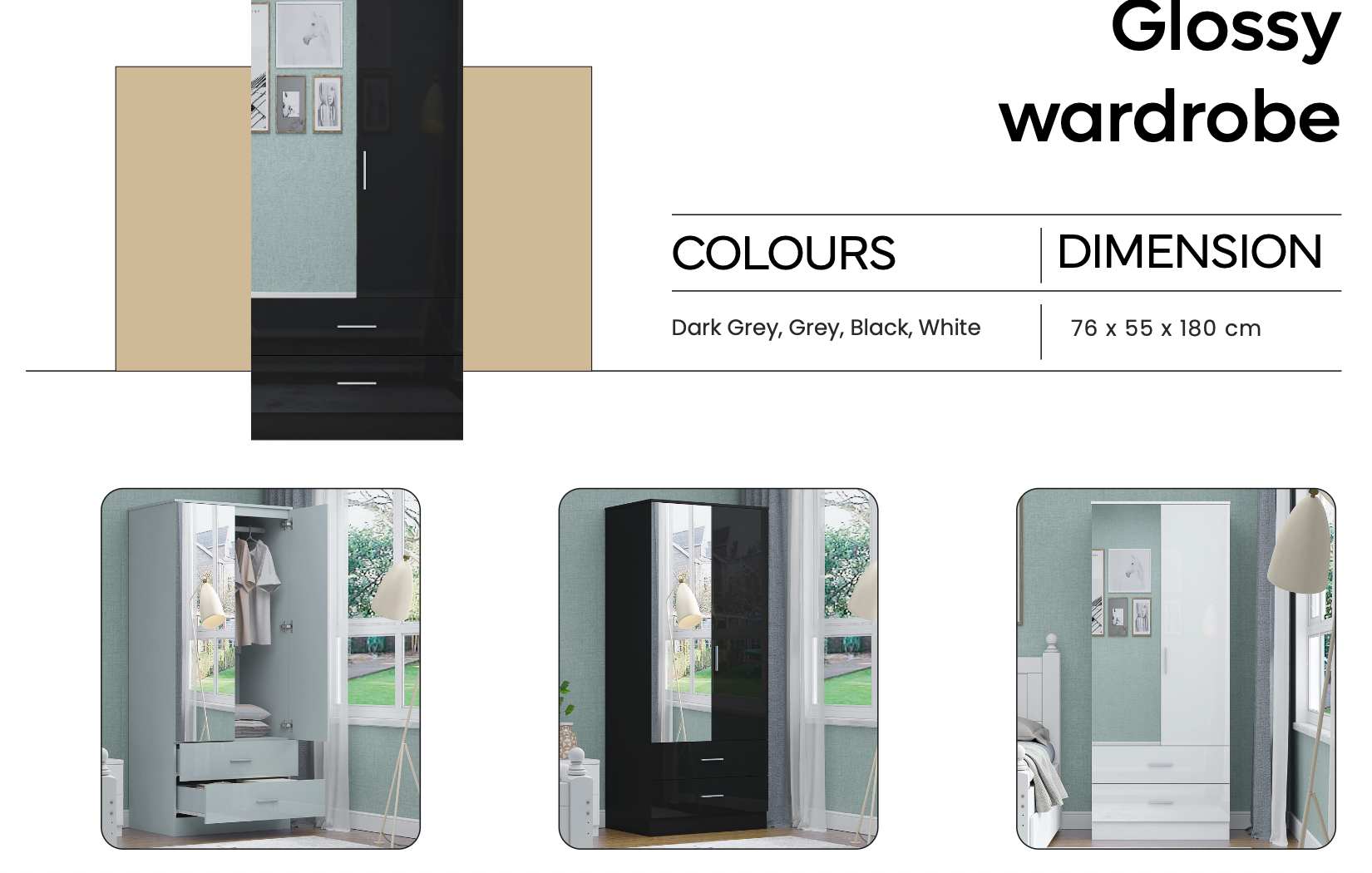 Glossy wardrobe